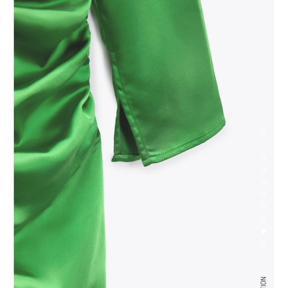 ZARA FEW ITEMS LEFT JEWEL TRIM DRAPED DRESS color green Bloggers favorite - Picture 12 of 12